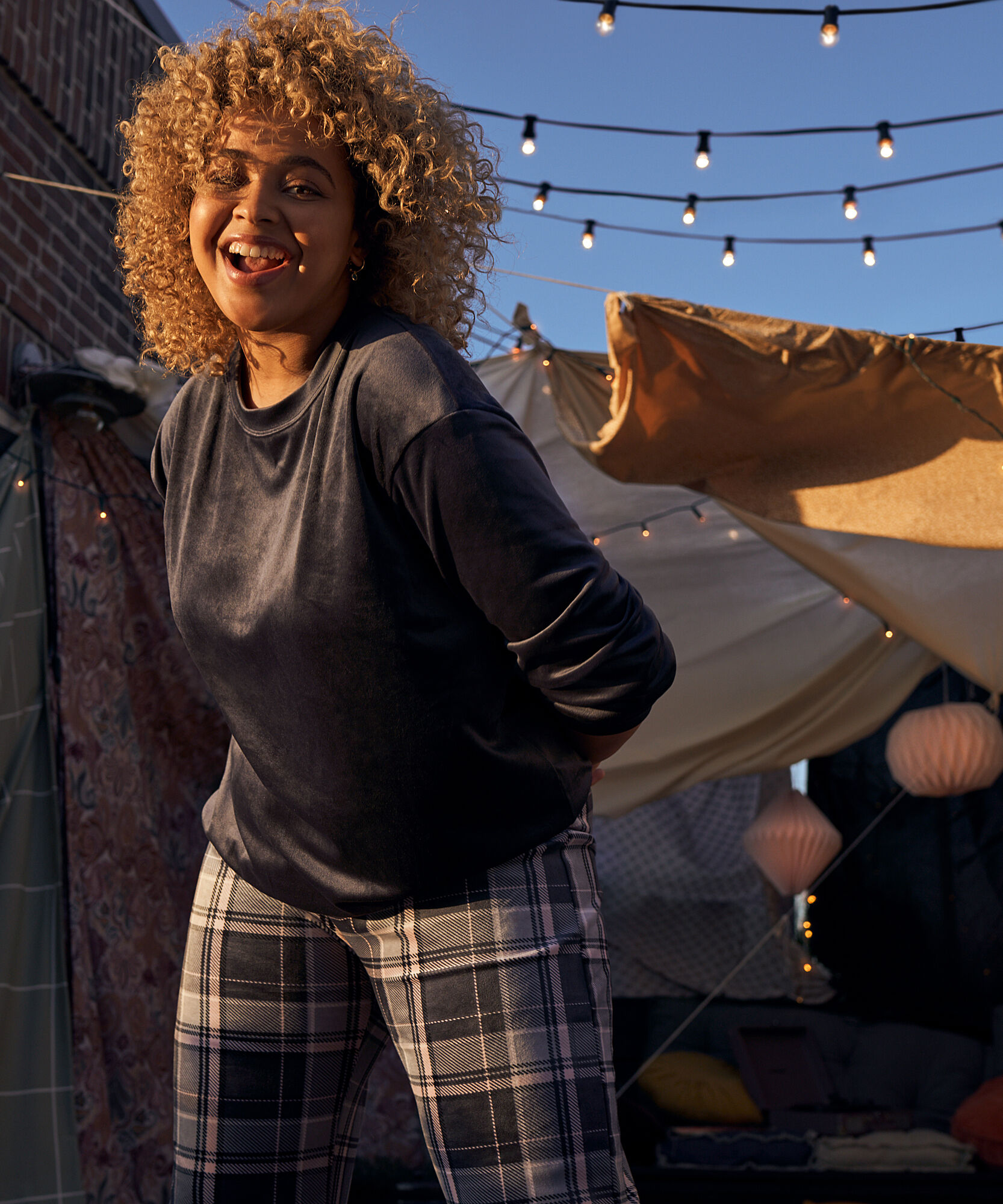 Ensemble de pyjama velours, Gris