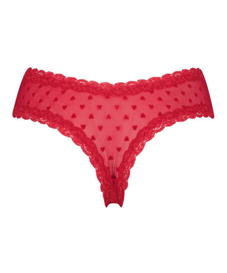 Br&eacute;silien en forme de V Flock Heart, Rouge