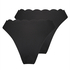 Lot de 2 bas de bikini Scallop, Noir