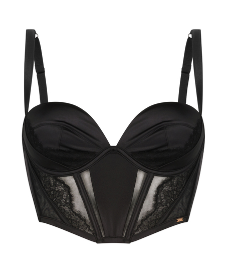 Soutien-gorge bustier à armatures préformé Nicole, Noir
