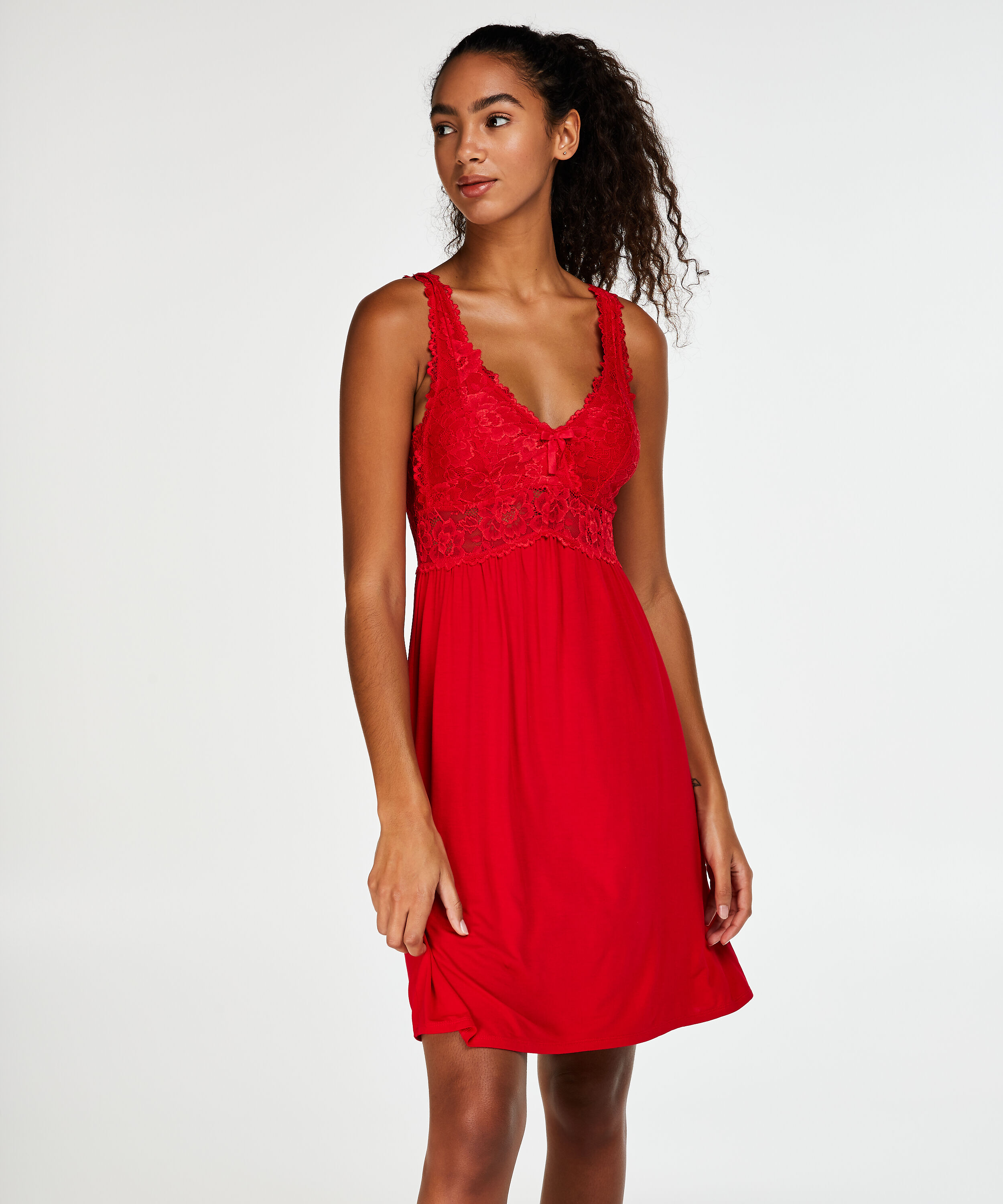 Nuisette Modal Lace, Rouge