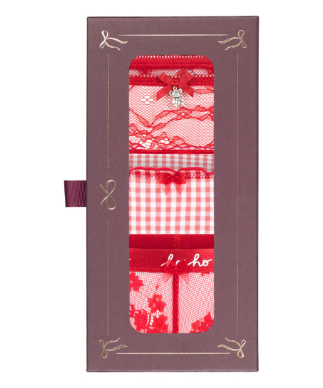 Ensemble cadeau de strings de Noël, Rouge