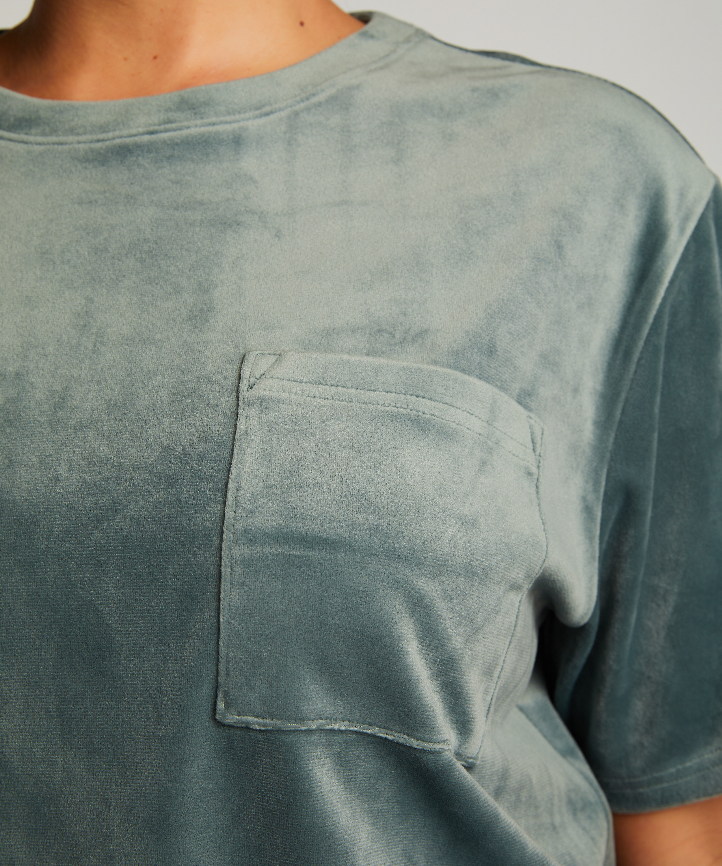 Top Velours Pocket, Vert, main