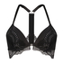 Soutien-gorge pigeonnant Donna Sparkle à armature longue et rembourrée, Noir
