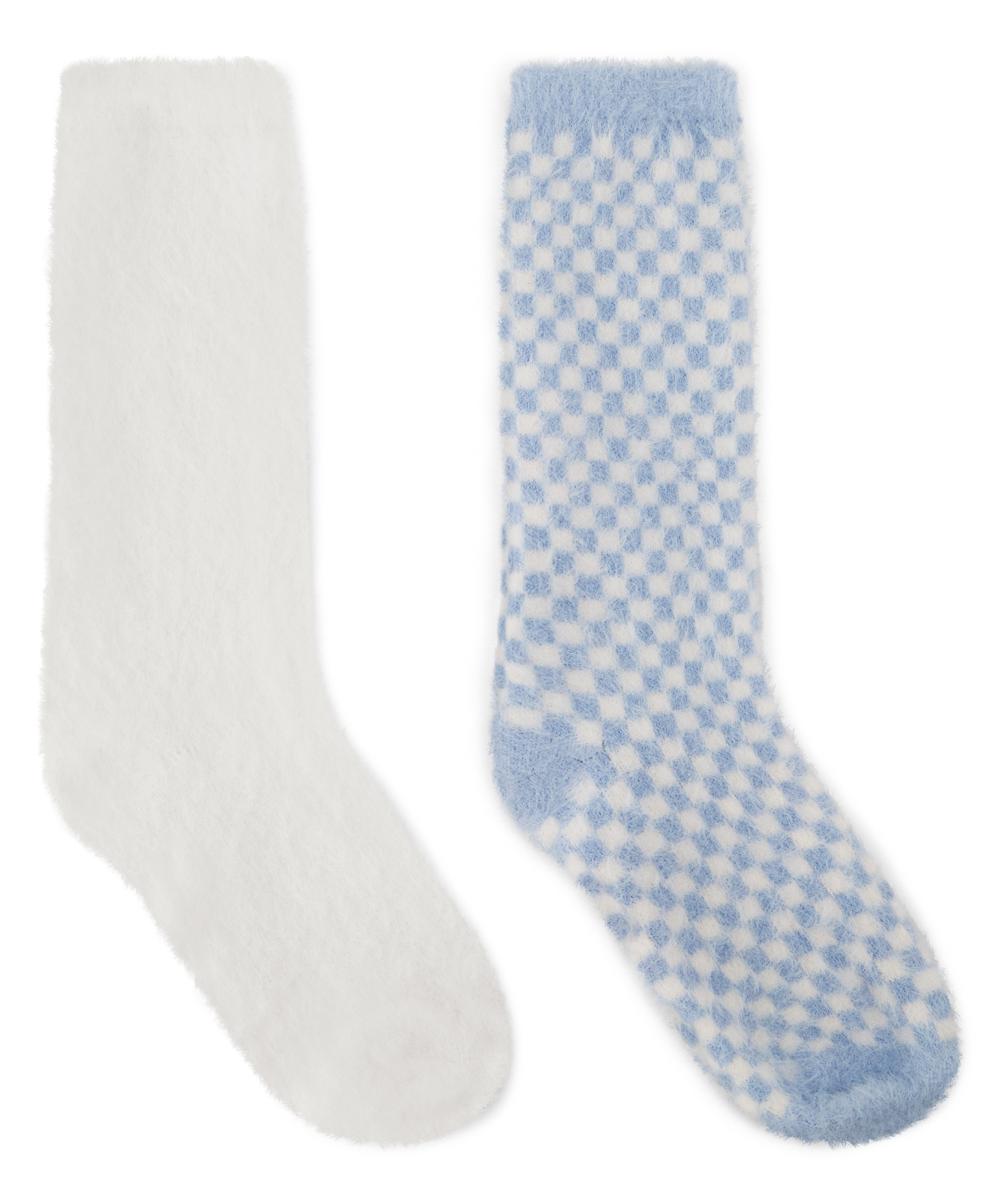 Lot de 2 Paires de Chaussettes Cosy, Bleu, main
