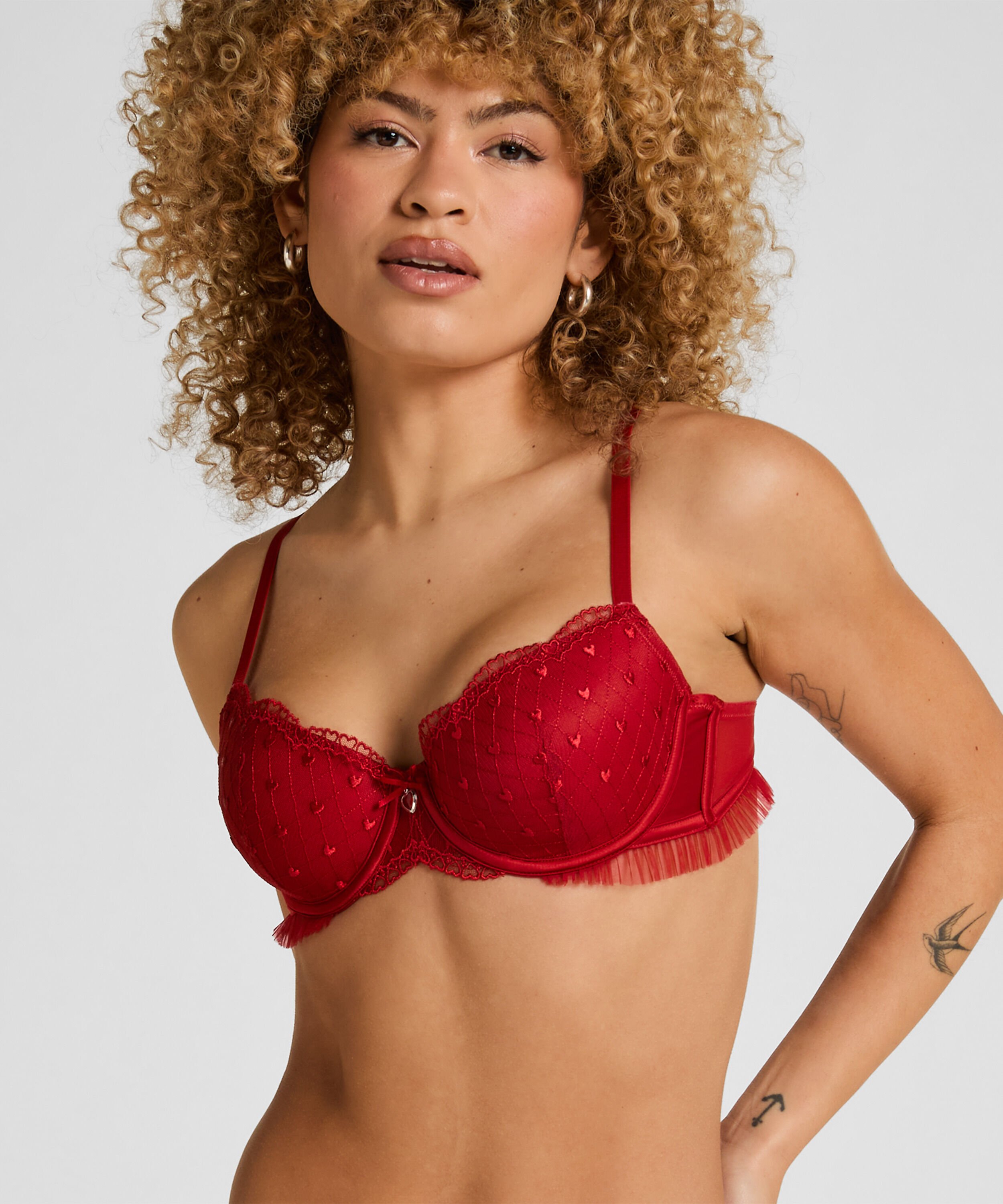 Cordelie Soutien-Gorge Armatures Rembourré, Rouge
