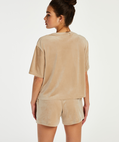 Short Velours Pocket, Beige