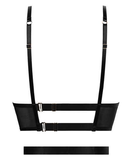 Soutien-gorge à armatures longline push-up préformé Nadia, Noir