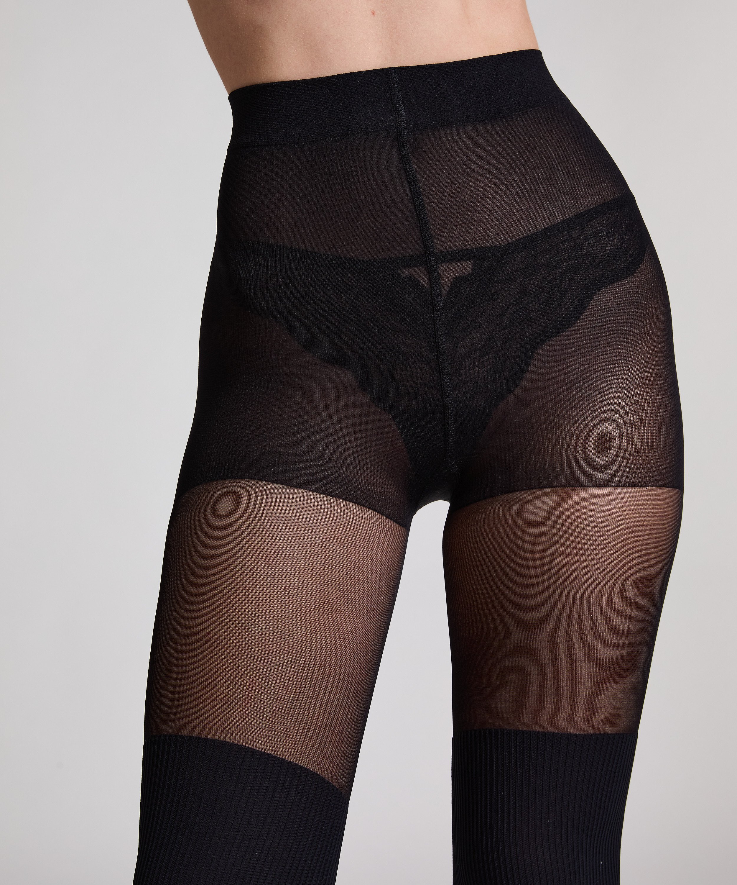 Collant 50 deniers Overknee sock, Noir, main