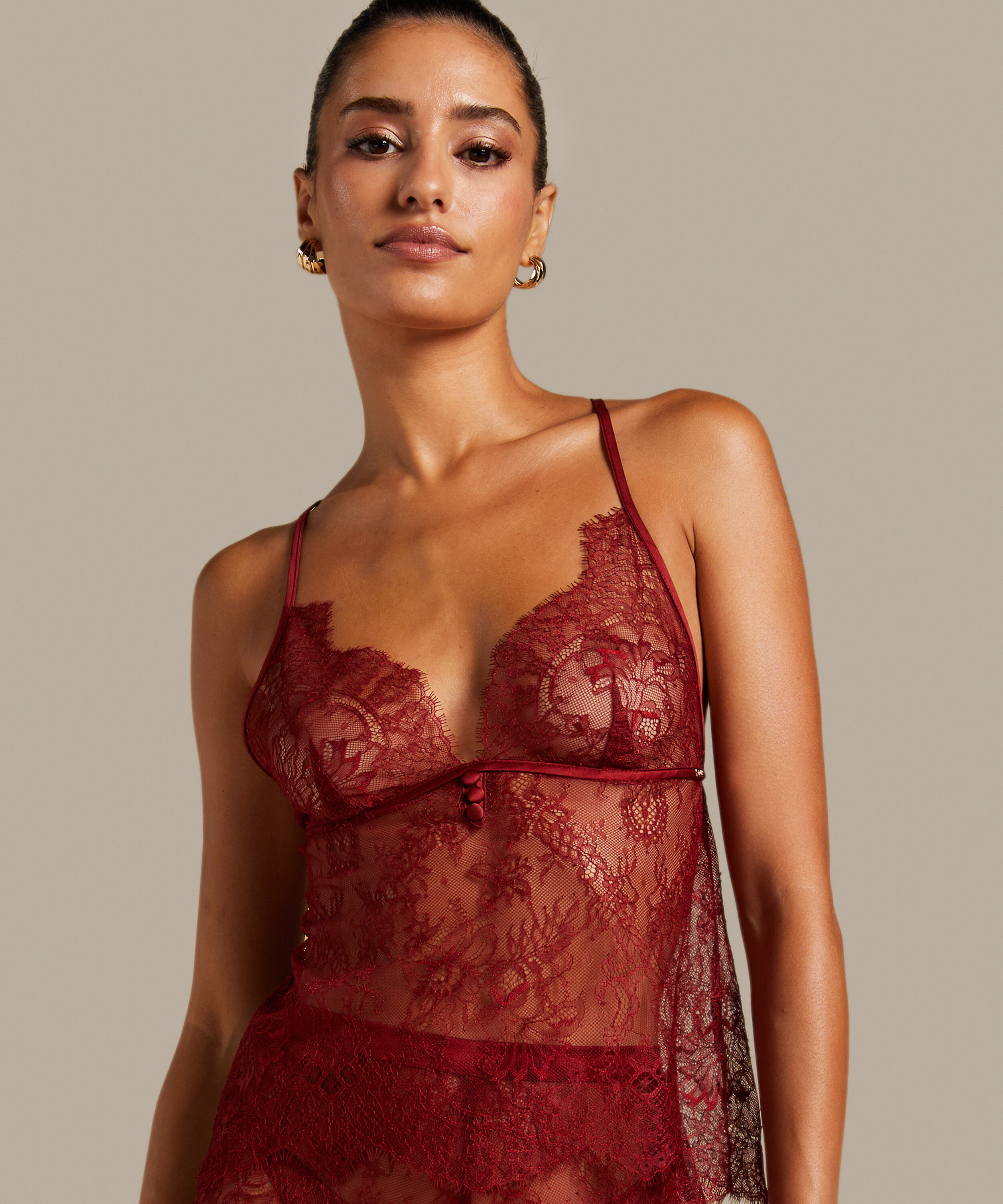Camisole Lace Delphine, Rouge
