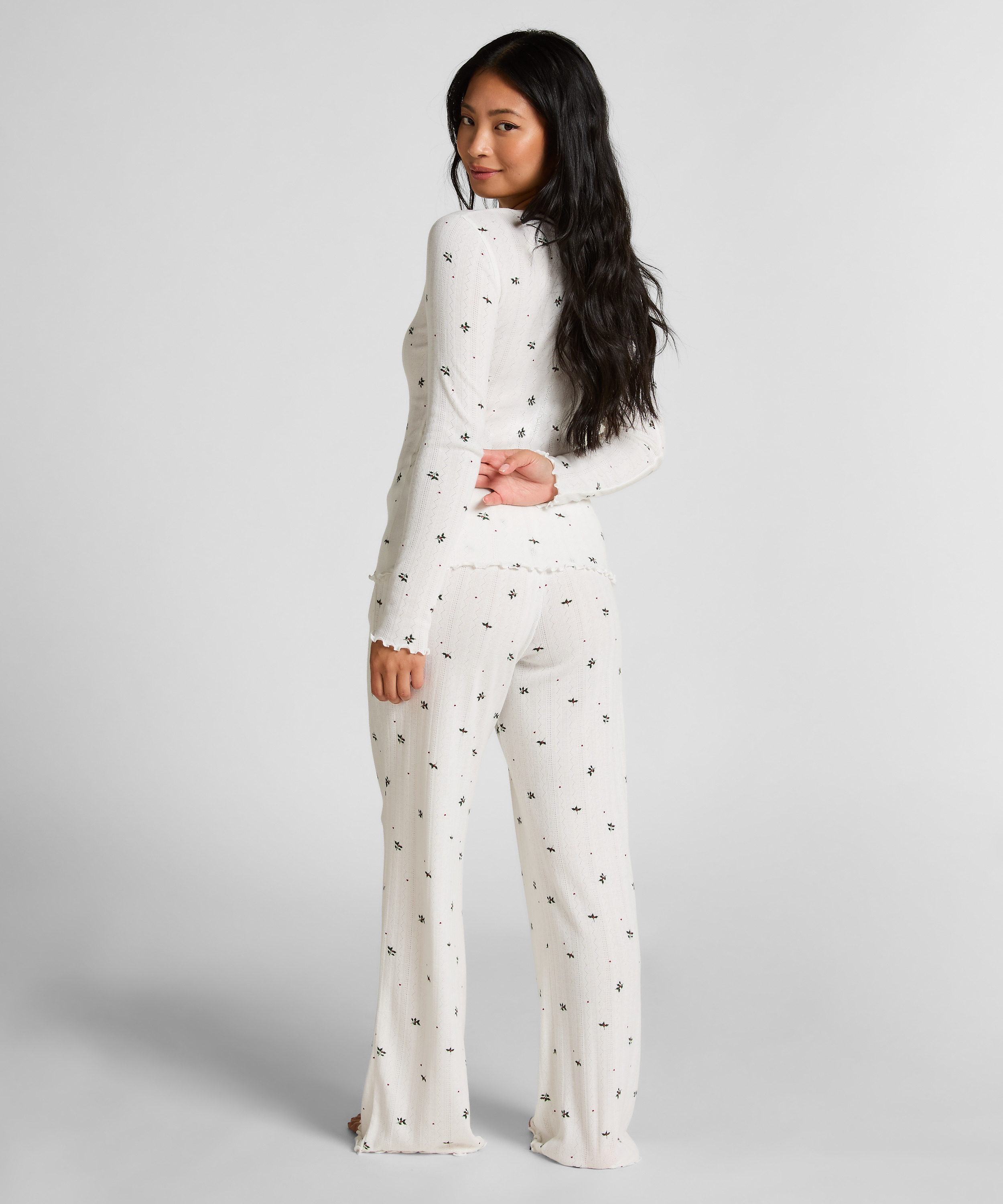 Pantalon de pyjama Pointelle, Blanc, main