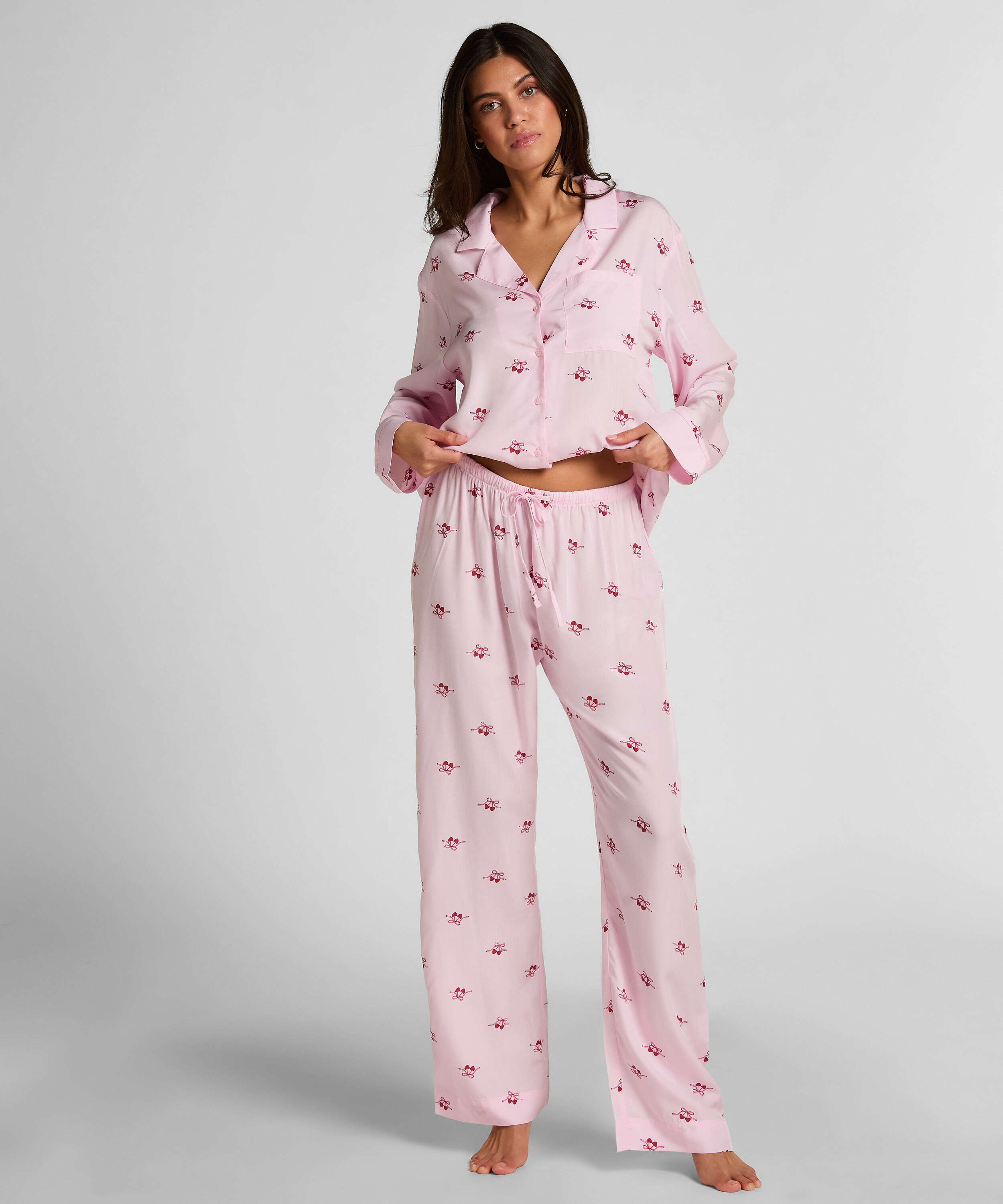 Pantalon tissé Cherry, Rose