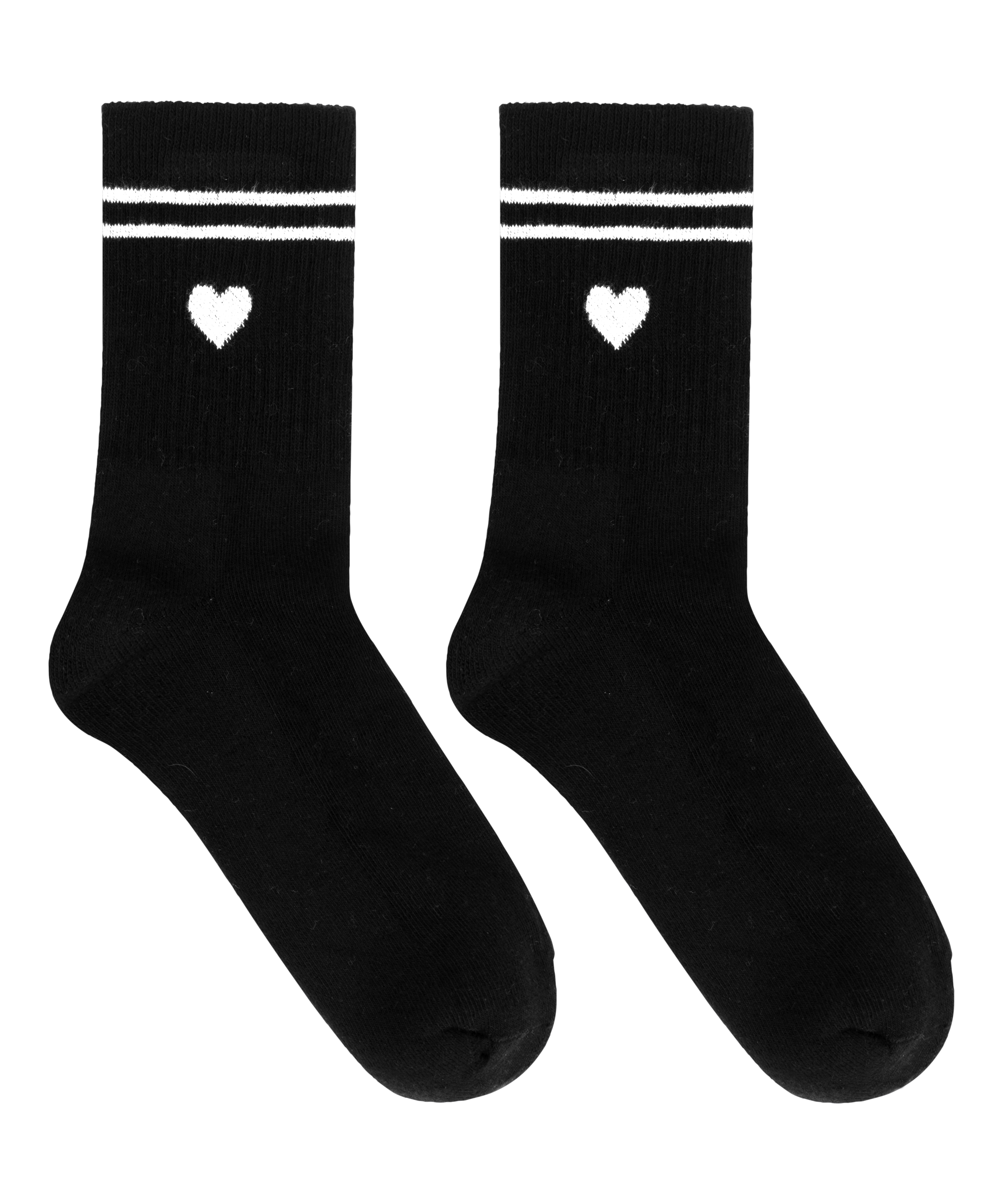 Chaussettes courtes en coton, Noir, main