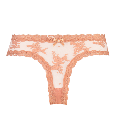 Slip brésilien V-shape Mesh, Rose