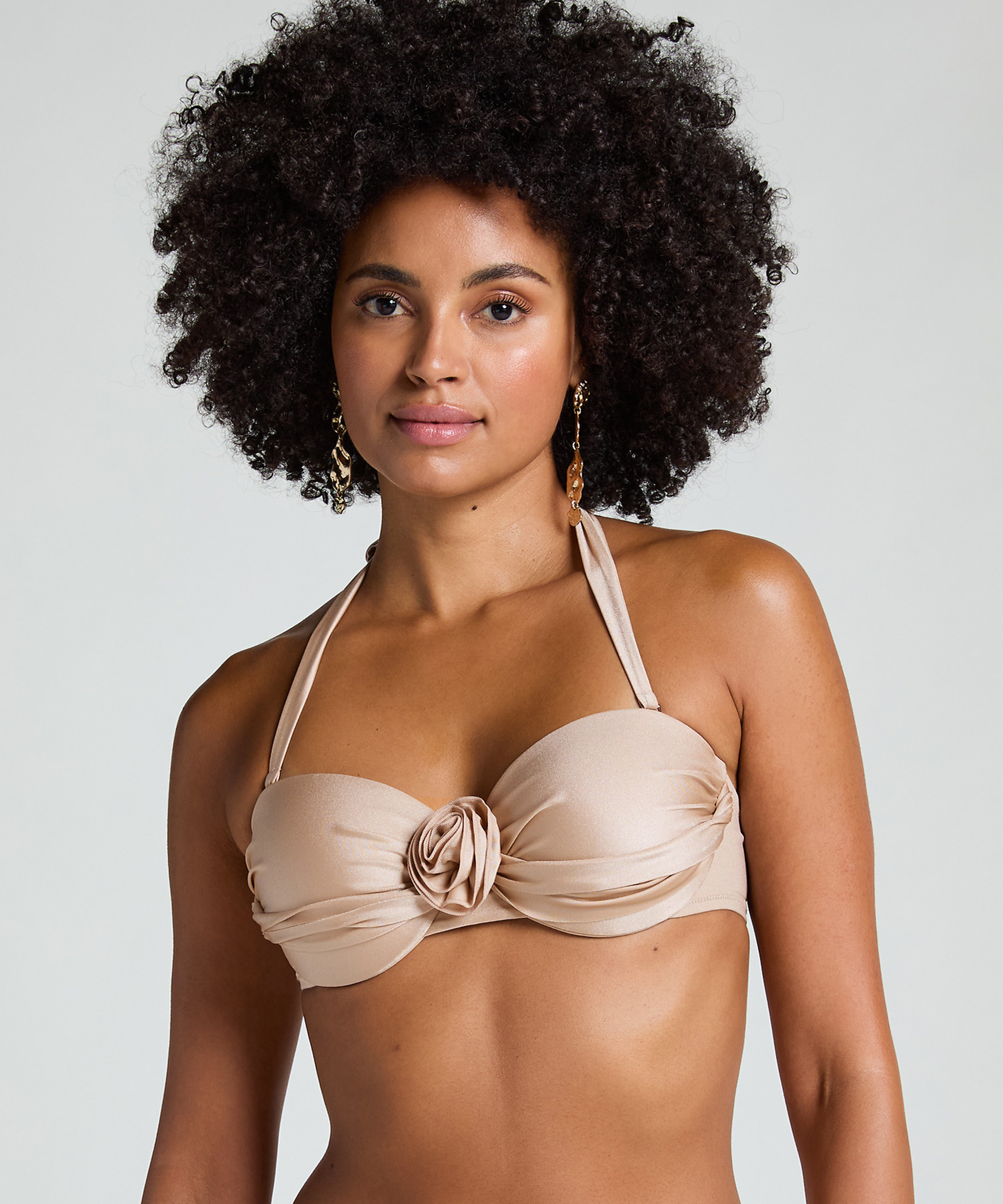 Haut de bikini bandeau Lima, Beige, main