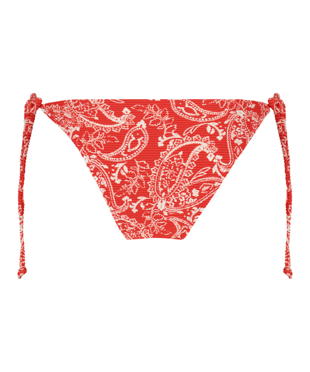 Bas de bikini brésilien tanga Paisley, Rouge