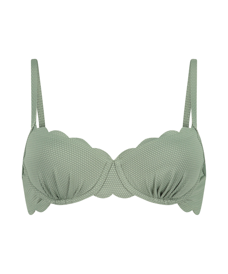 Haut de bikini préformé à armatures Scallop, Vert