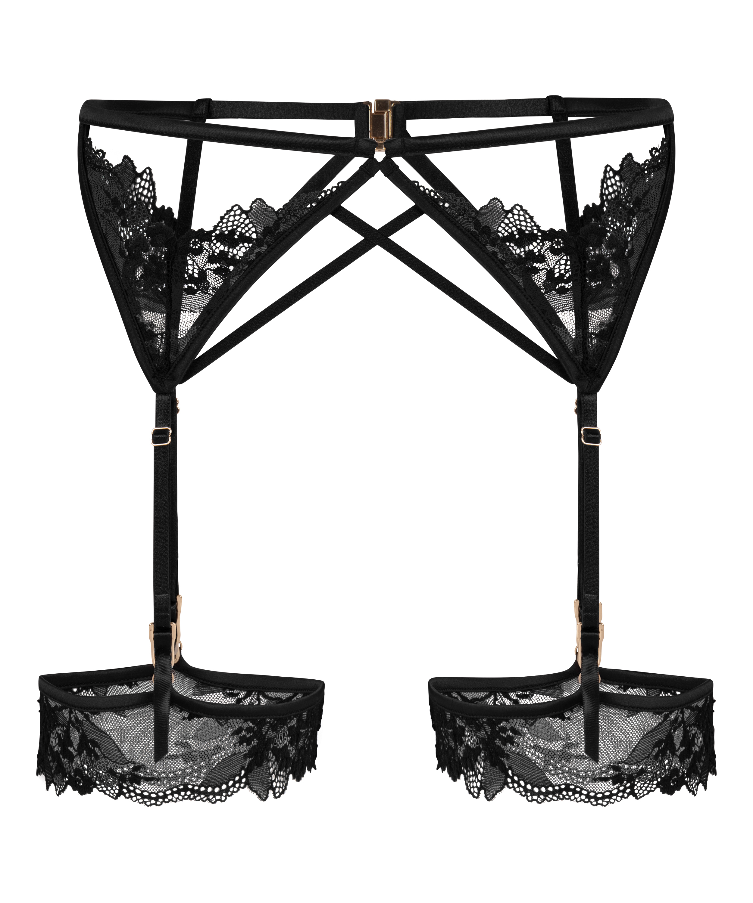 Porte-jarretelles Amari, Noir, main