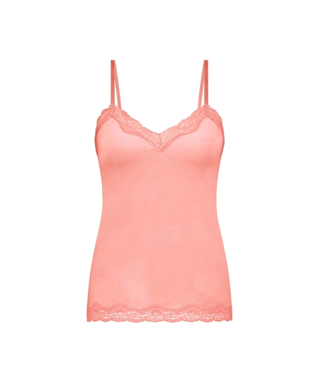 Camisole velours Dentelle, Rose