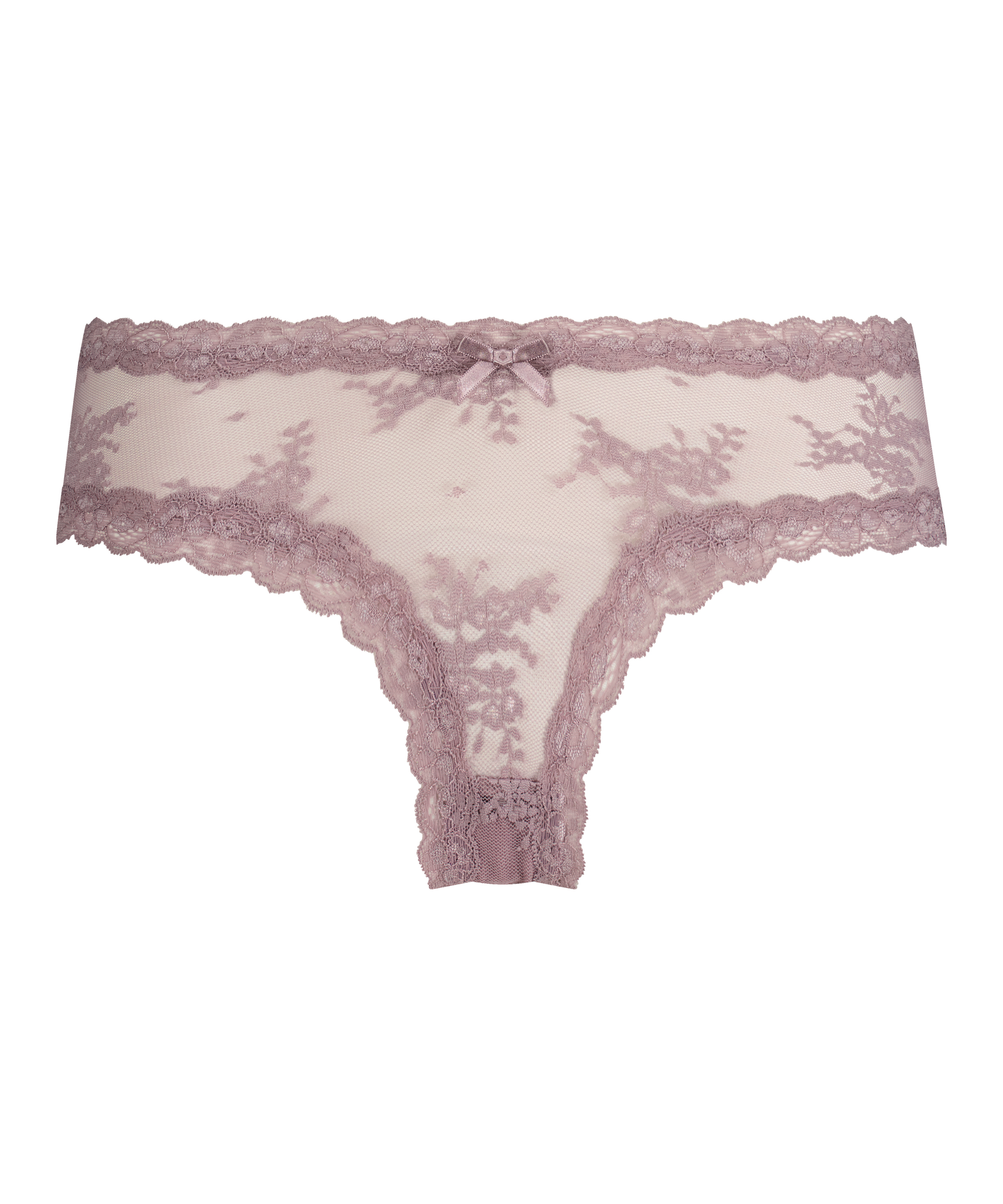 Slip brésilien V-shape Floral Mesh, Violet, main