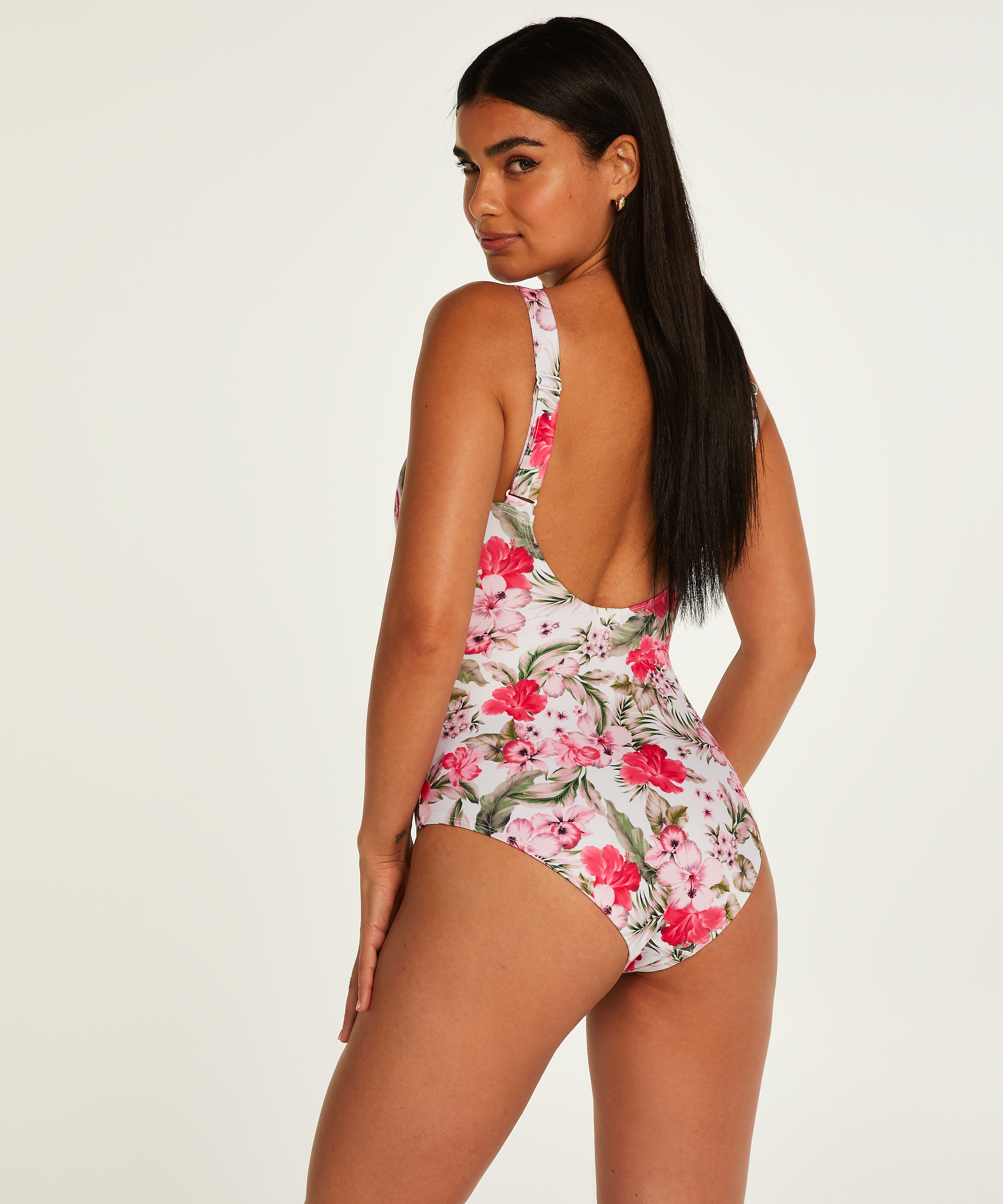 Maillot de bain Tropical, Blanc, main