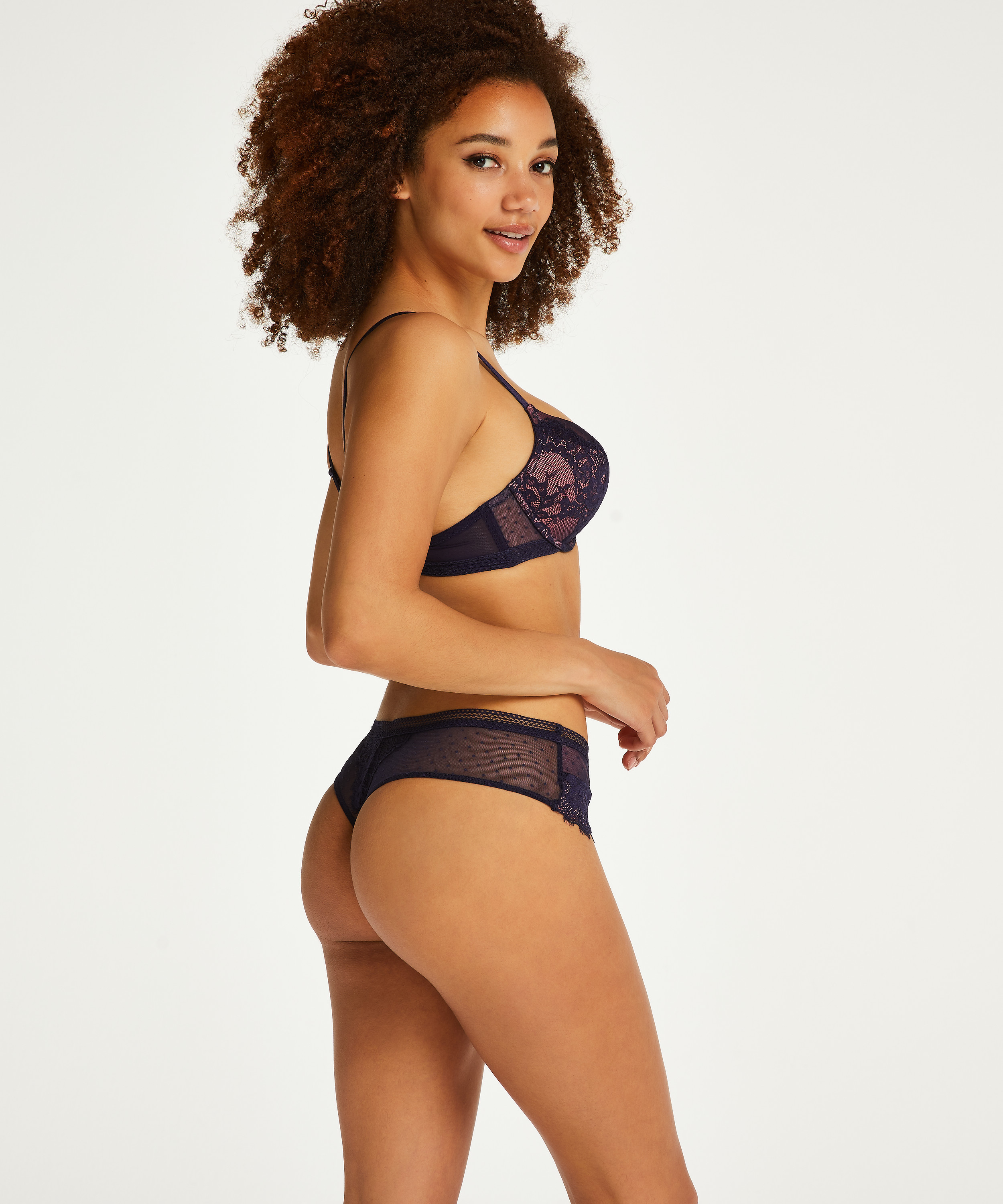 Boxer string Bessie, Bleu, main