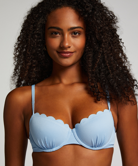 Haut de bikini préformé à armatures Scallop, Bleu