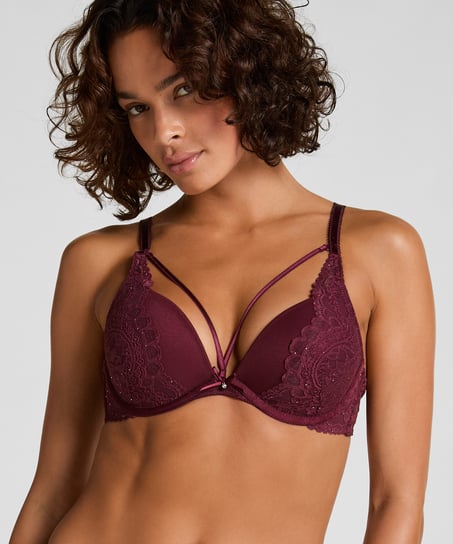 Soutien-gorge push-up &agrave; armatures pr&eacute;form&eacute; Isadora, Rouge
