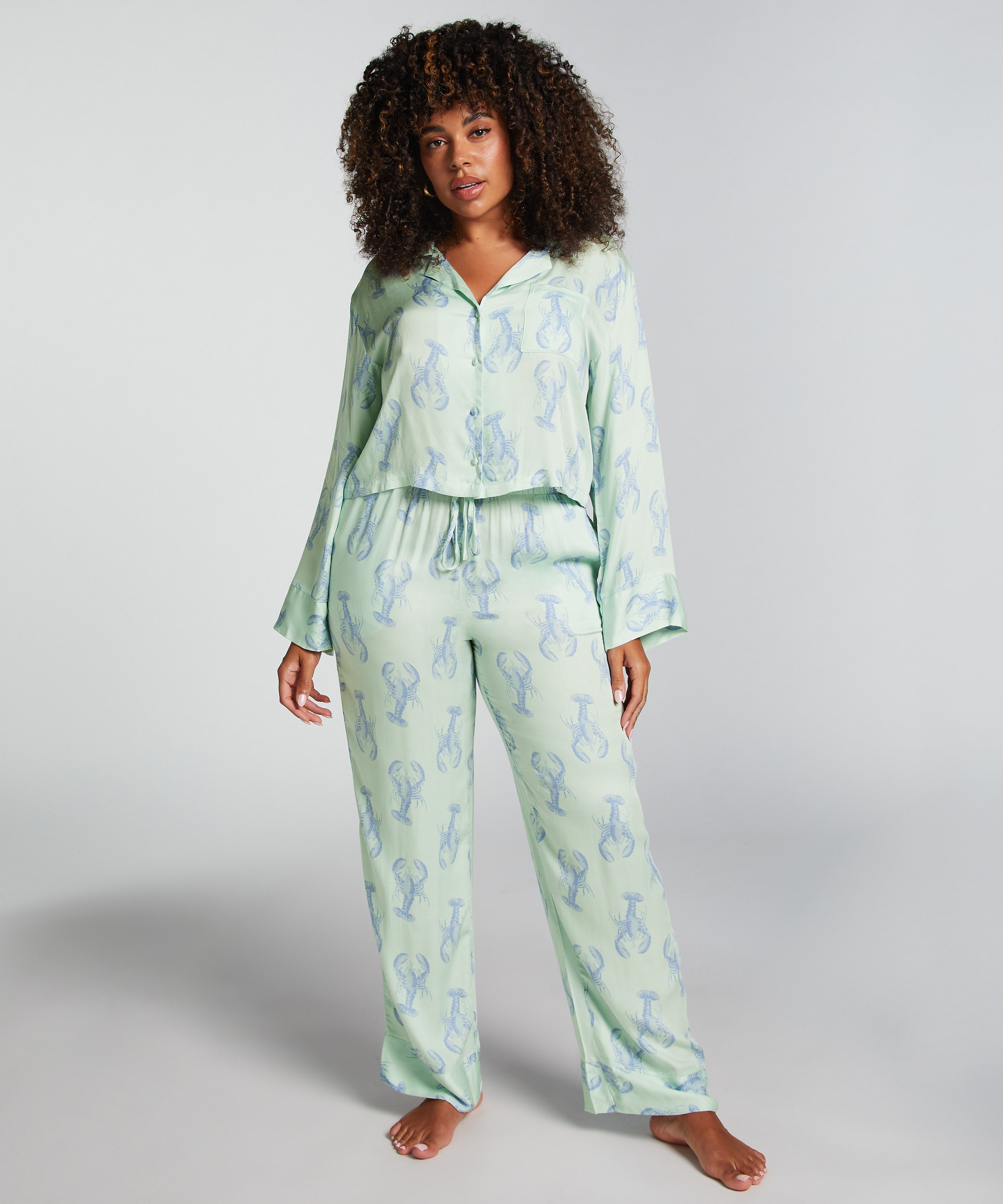 Pantalon Satin, Vert, main