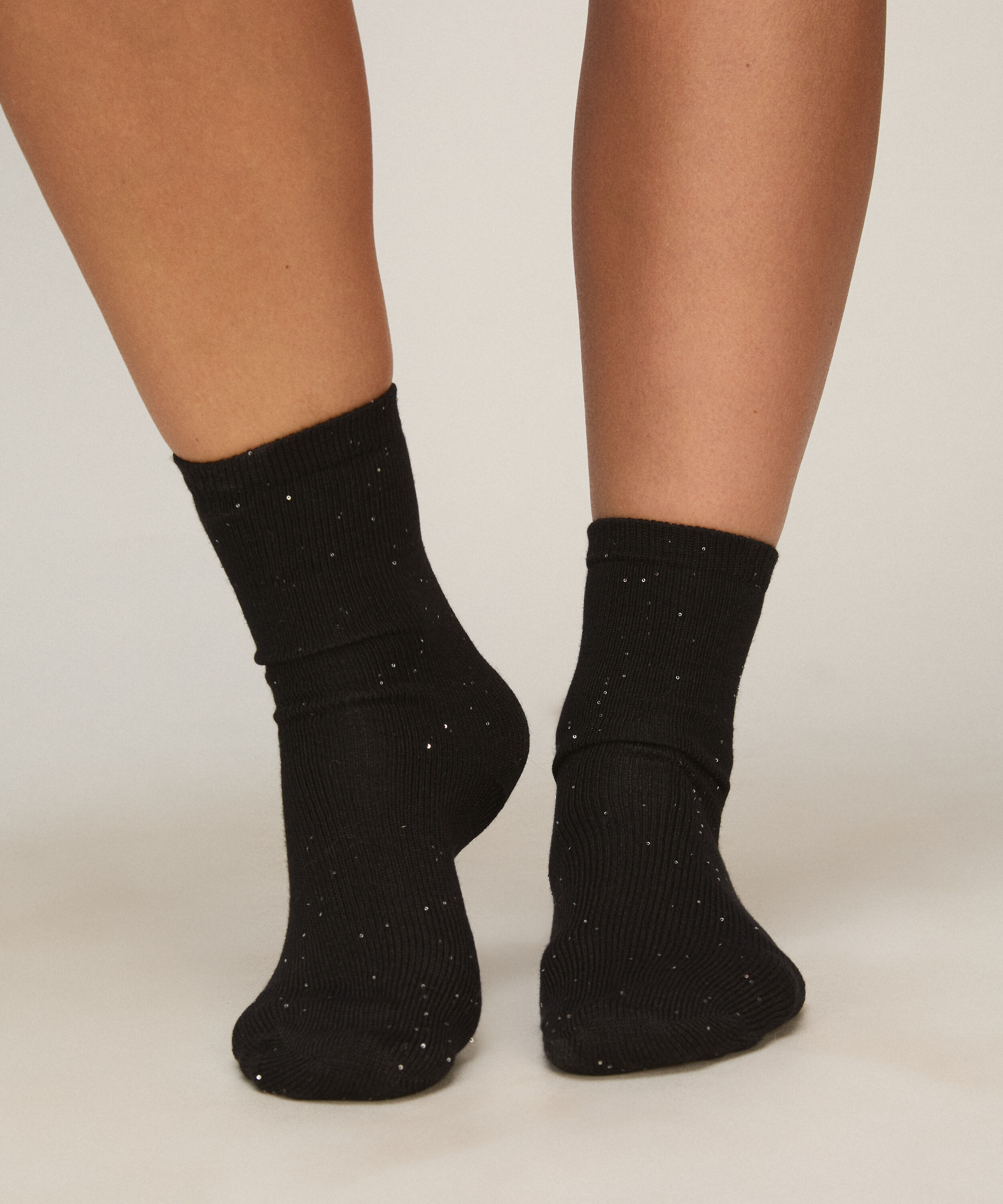 Chaussettes Sequin Crew, Noir