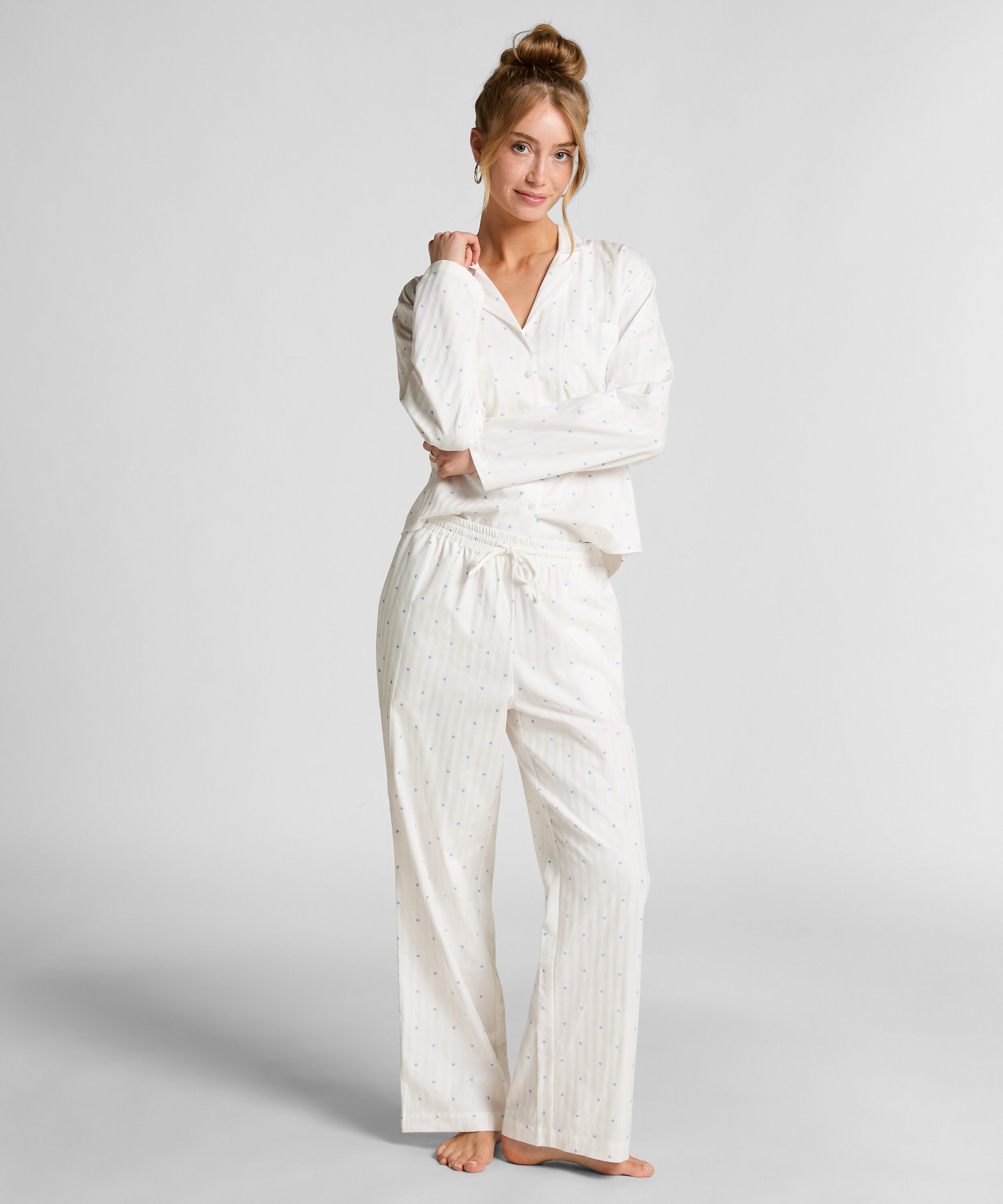 Pantalon de pyjama Jacquard Hearts, Bleu Pantalon de pyjama Jacquard Hearts, Bleu