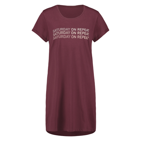 Chemise de nuit à col rond, Rouge