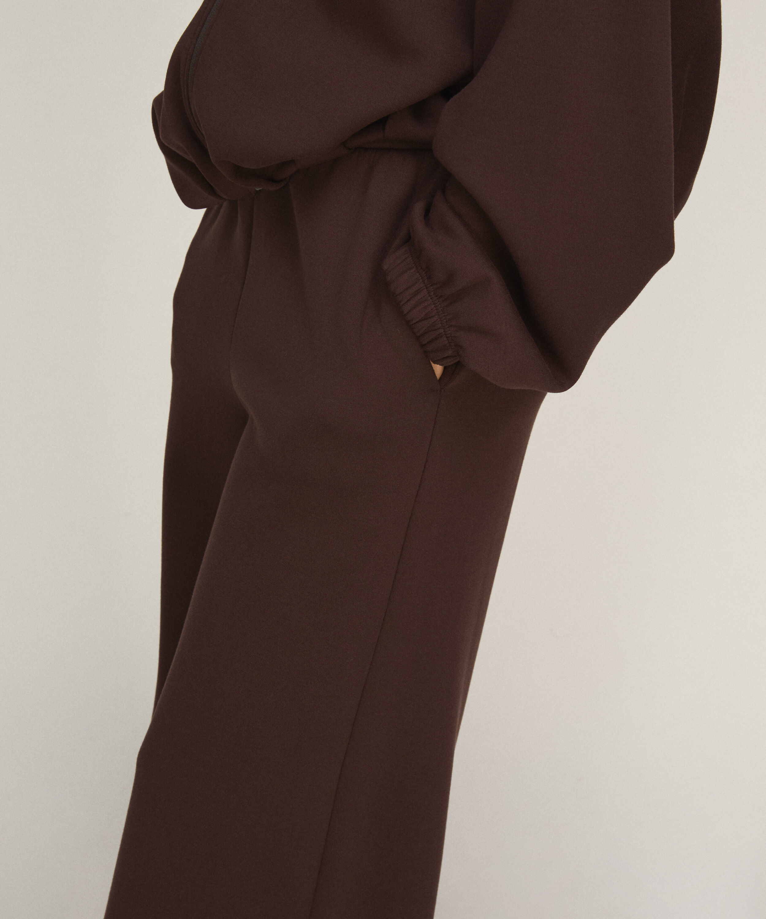 Pantalon Large en Viscose, Marron