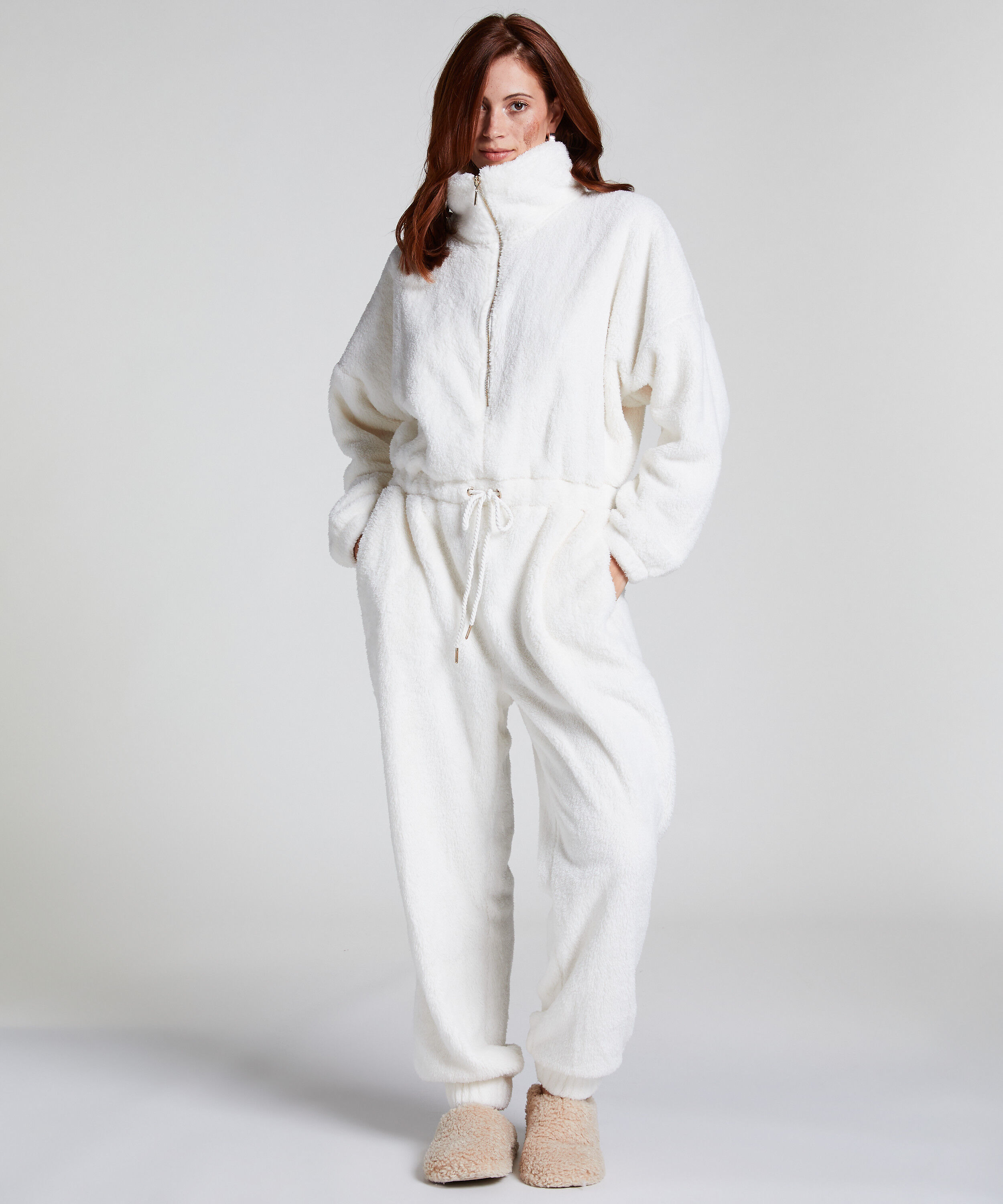 Combinaison Fleece, Blanc Combinaison Fleece, Blanc