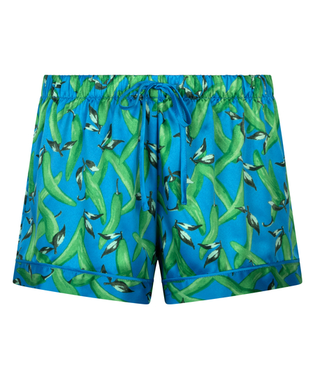 Short de pyjama Satin, Bleu