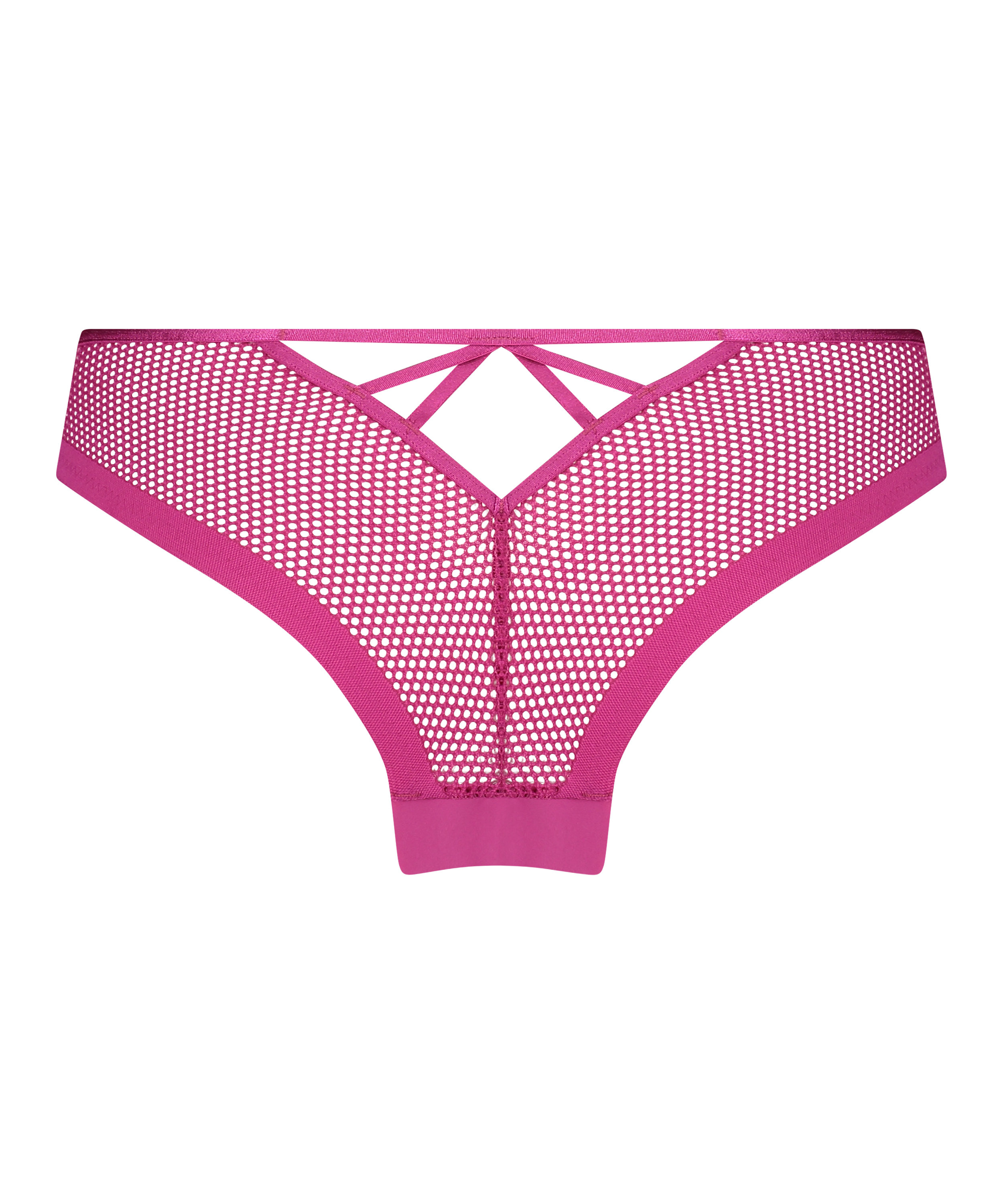 Slip brésilien invisible Fishnet, Rose, main