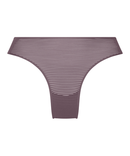 Slip brésilien invisible Stripe mesh, Marron