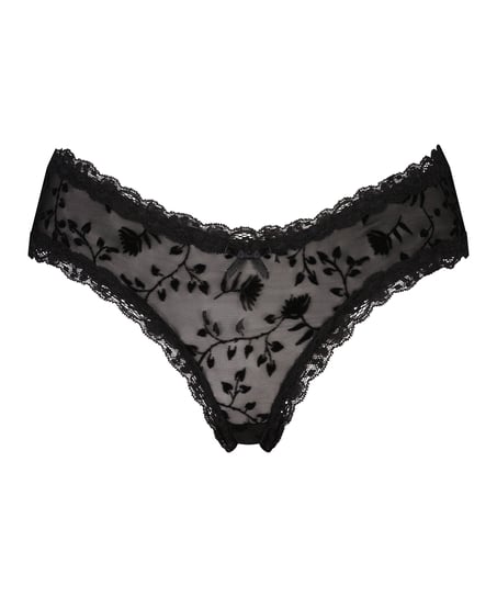 Slip br&eacute;silien V-shape Mesh, Noir