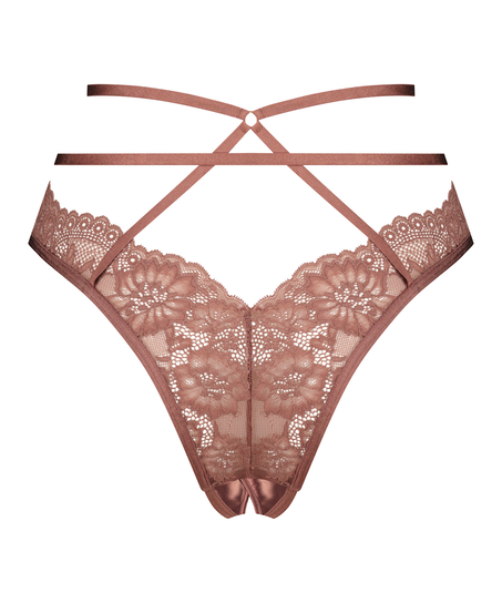 Slip brésilien à entrejambe ouvert Roxanne, Violet