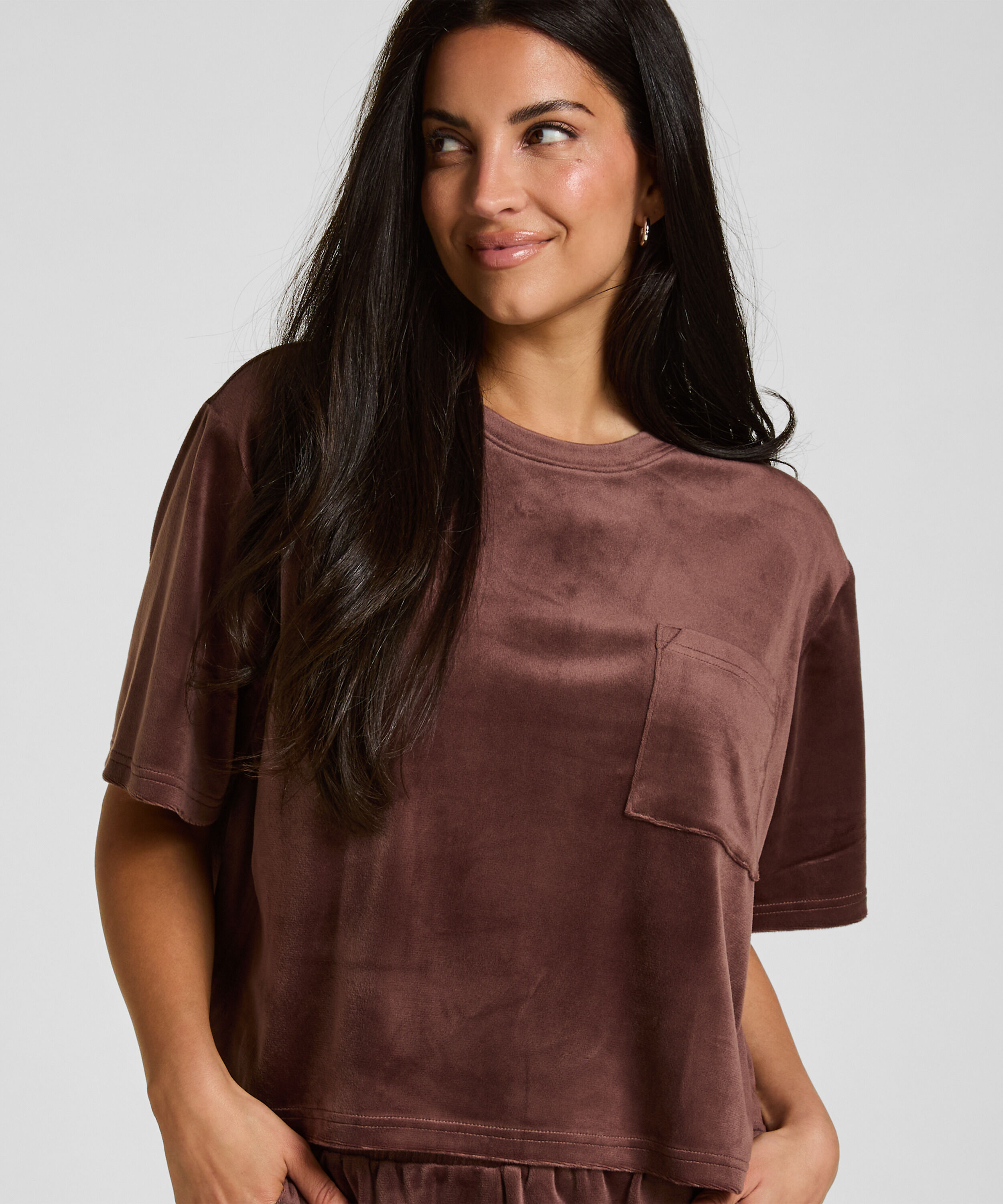 Top Velours Pocket, Vert