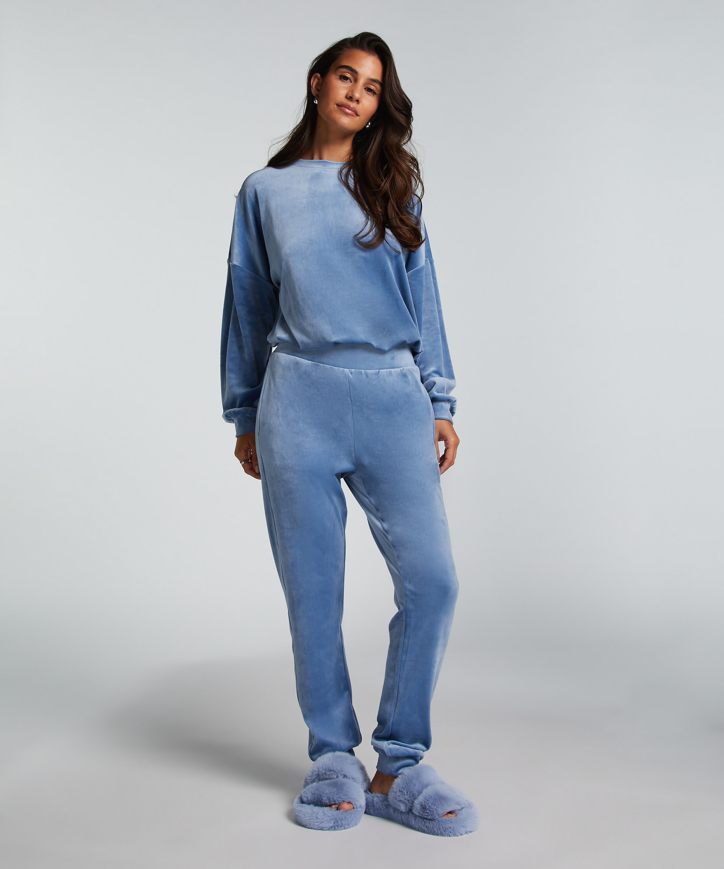 Petite Pantalon de jogging Velours, Bleu Petite Pantalon de jogging Velours, Bleu