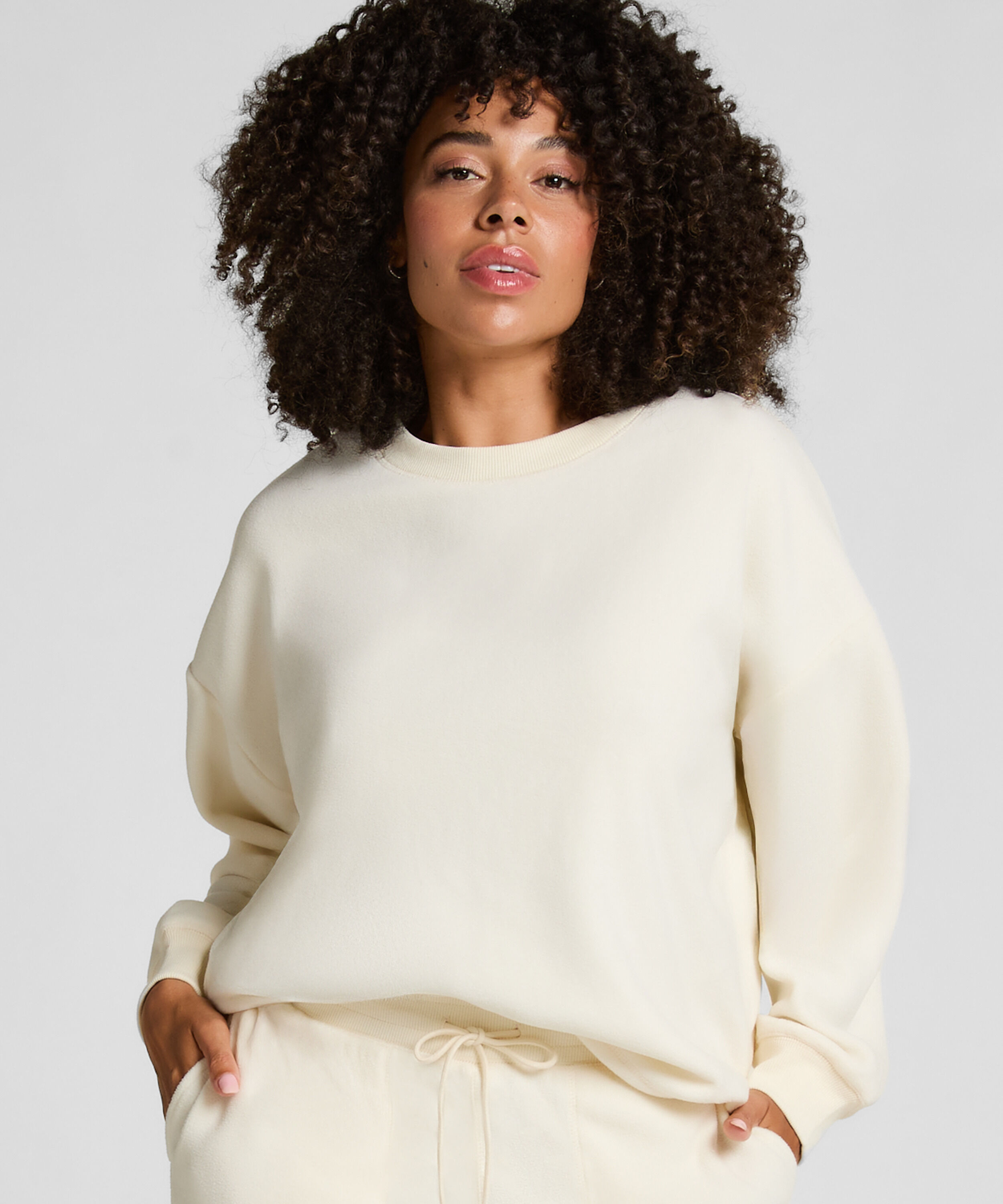 Haut en polaire Sportive, Blanc Haut en polaire Sportive, Blanc