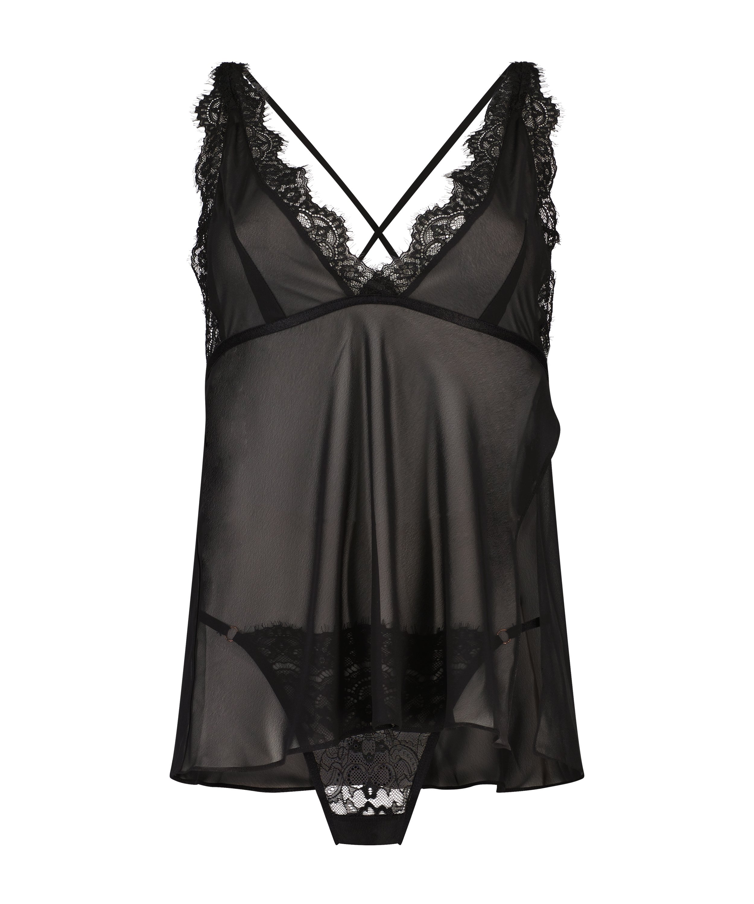 Babydoll Chiffon Lace, Noir, main