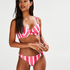 Slip de bikini brésilien taille basse Candy Stripes, Rose