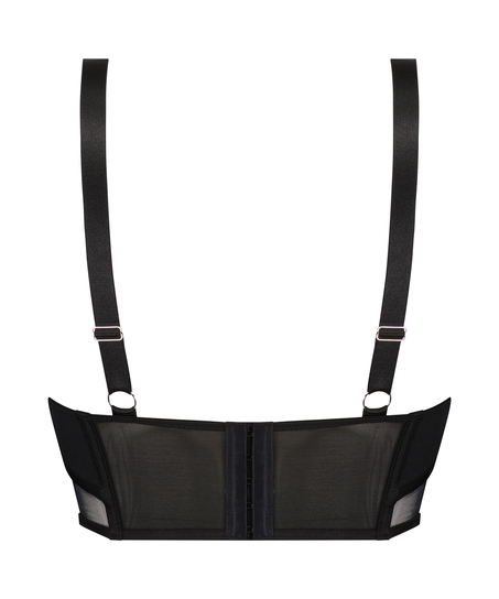 Top corset en maille Love Me, Noir