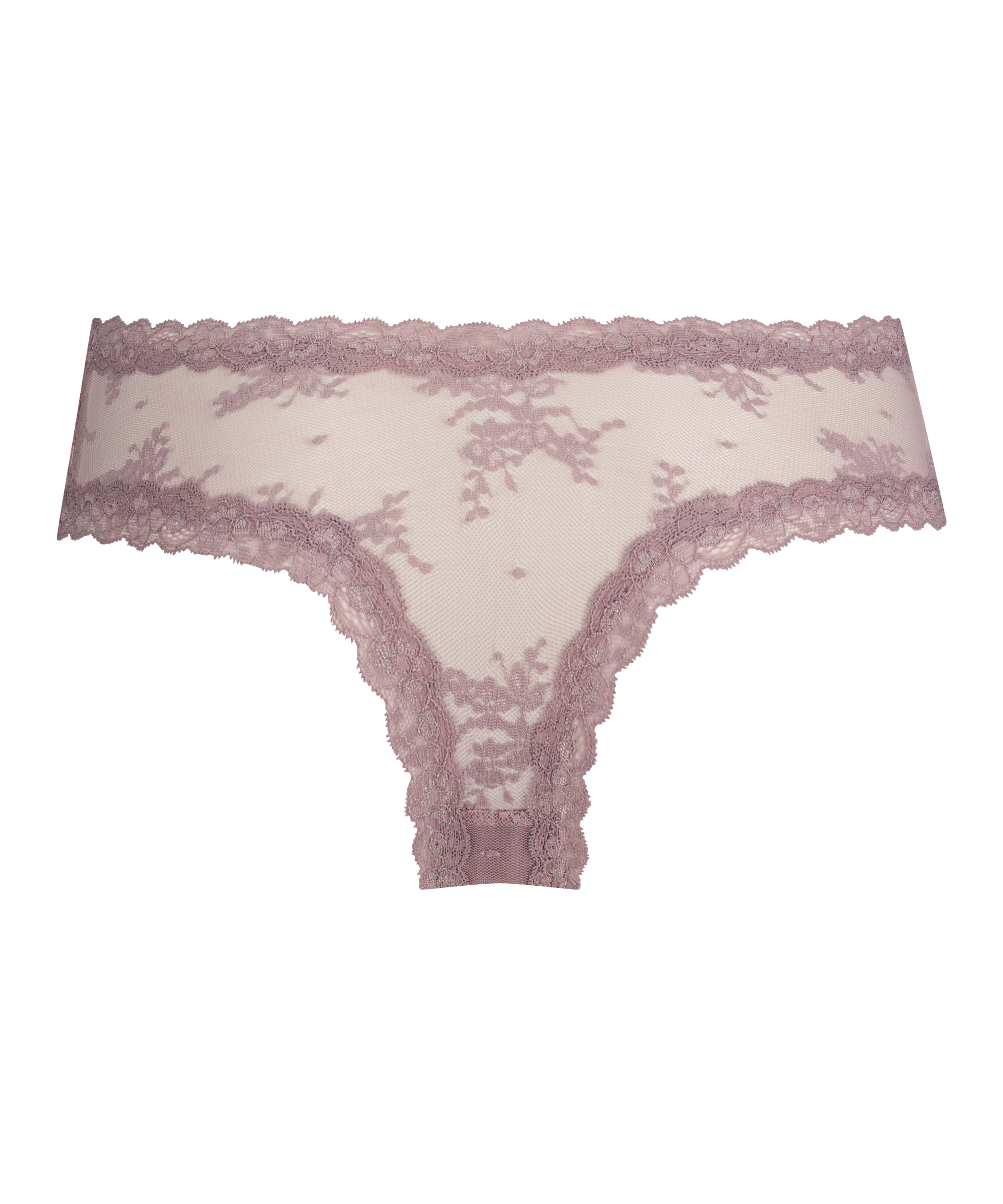 Slip brésilien V-shape Floral Mesh, Violet, main