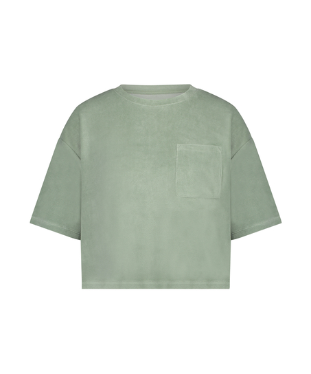 Top velours manches courtes, Vert