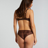 Slip brésilien iInvisible Lace Back, Marron