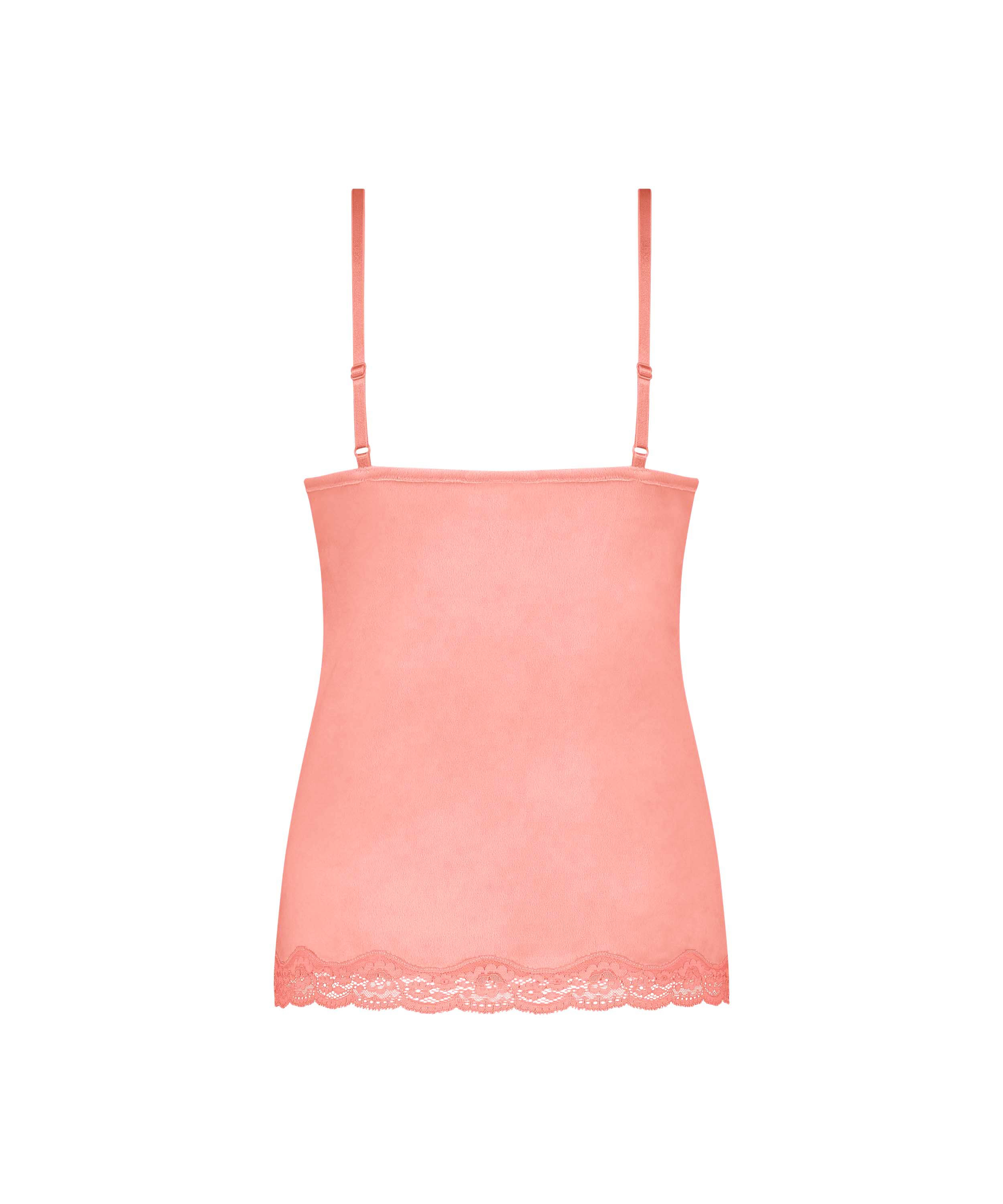 Camisole velours Dentelle, Rose, main