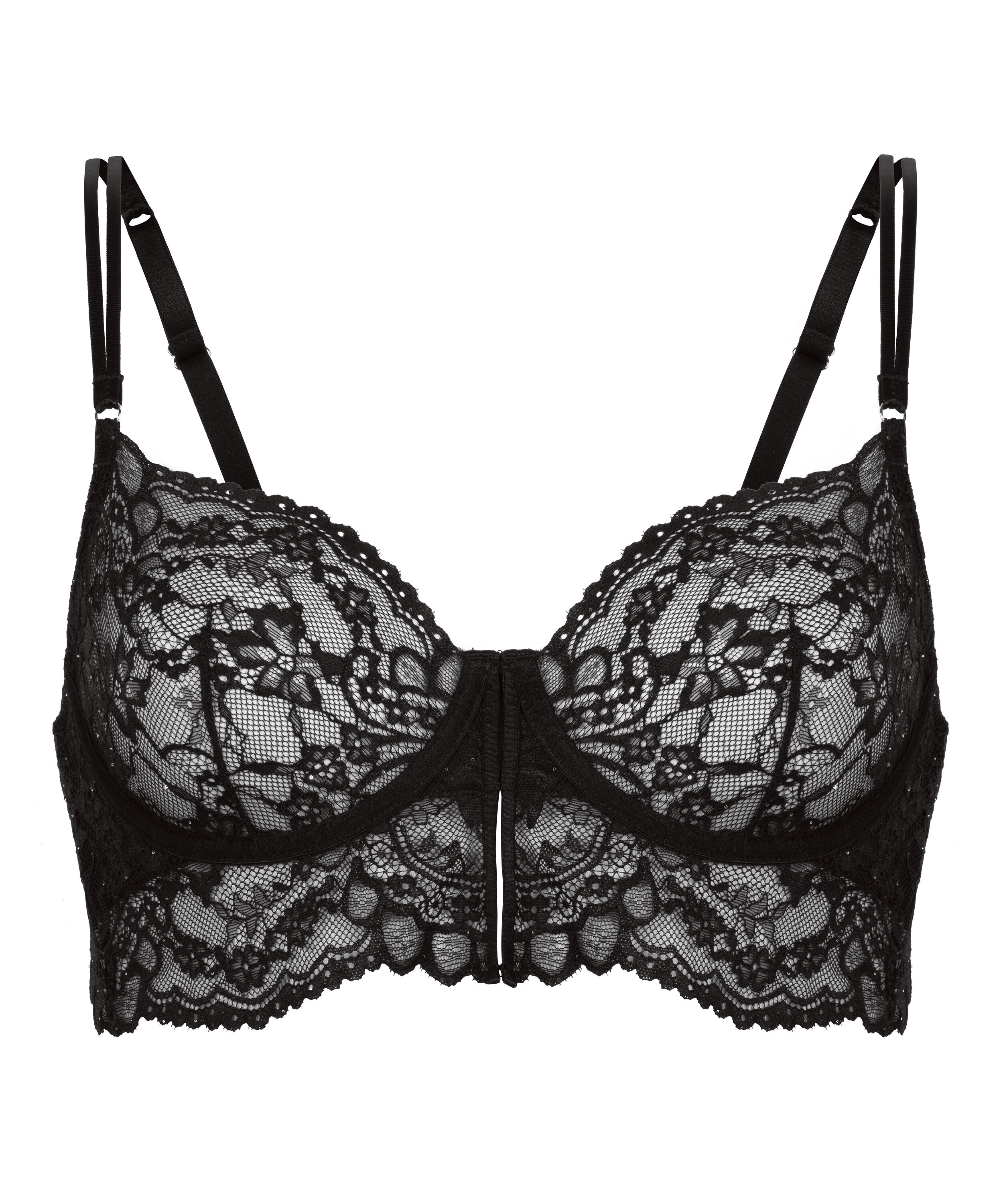 Soutien-gorge &agrave; armatures non-rembourr&eacute; longline Sabrina, Noir